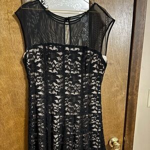 Dress barn black lace with tan shell underneath.